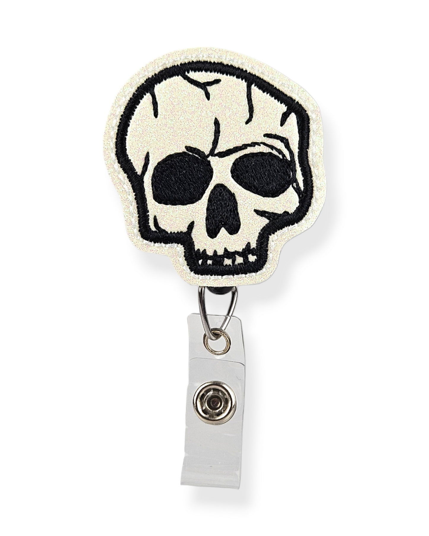 Glow in the Dark Cracked Skull Badge Pal