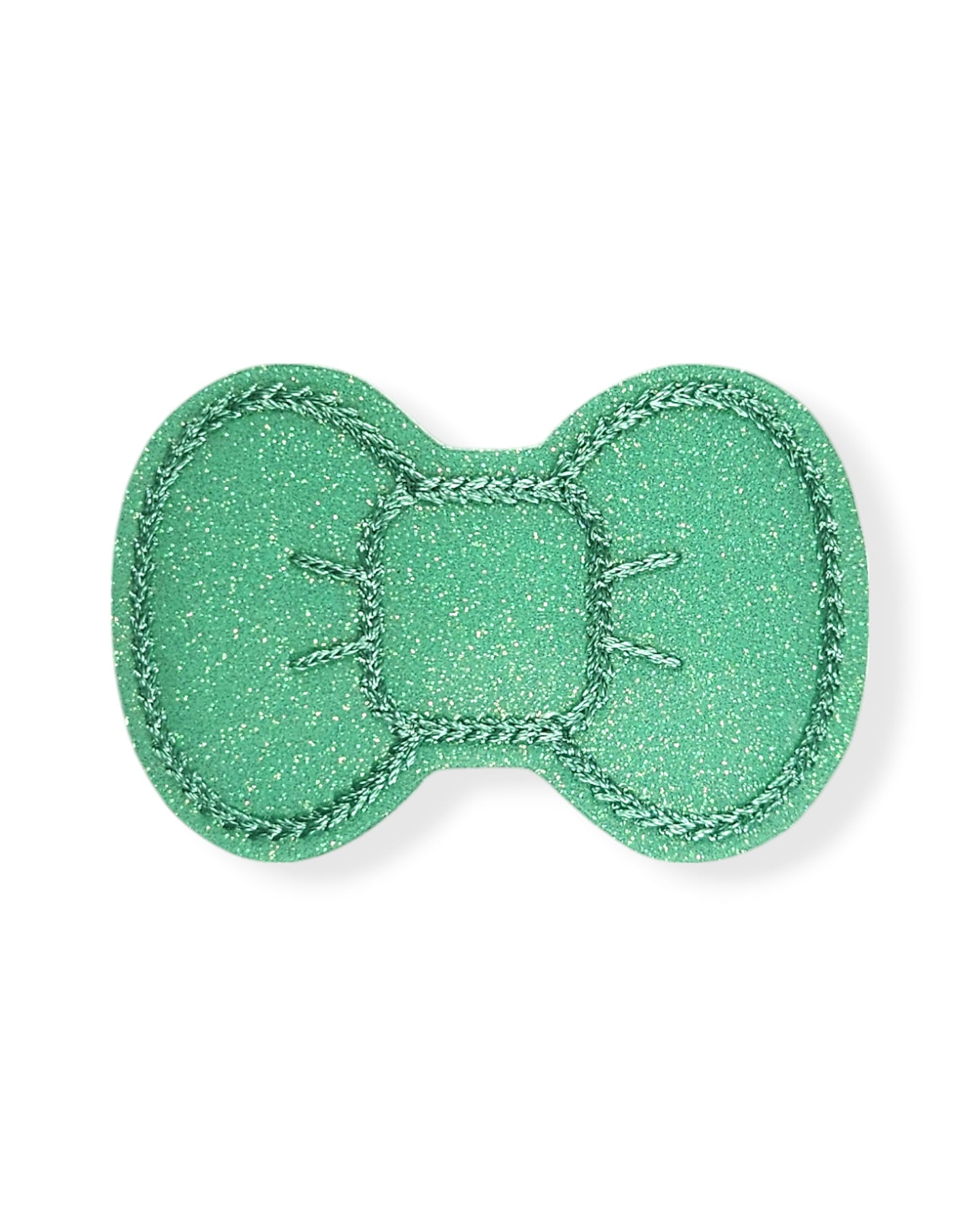 Glitter Mint Bow Snap Clip