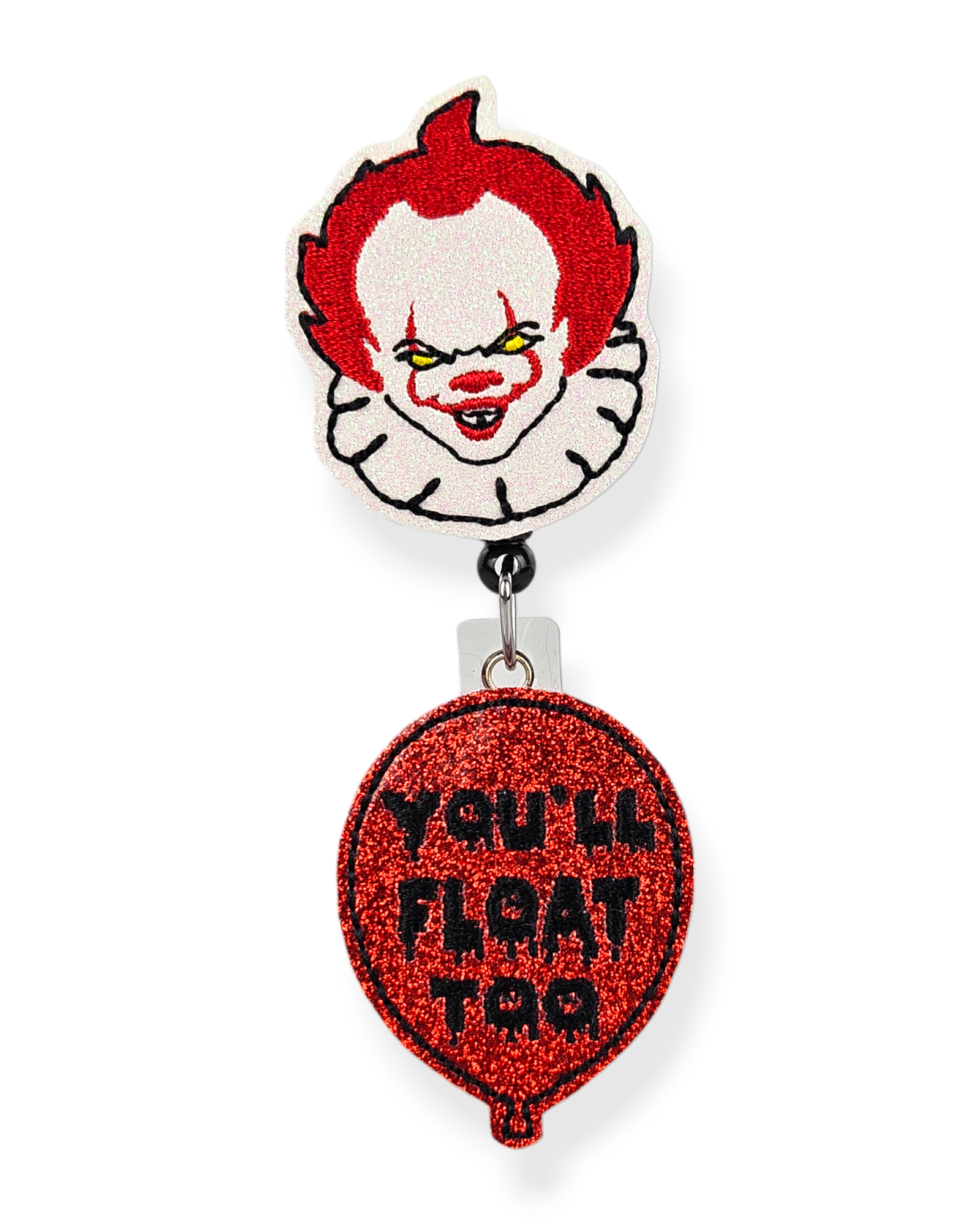 Pennywise IT Clown Retractable Badge Reel, Personalized Badge Reel