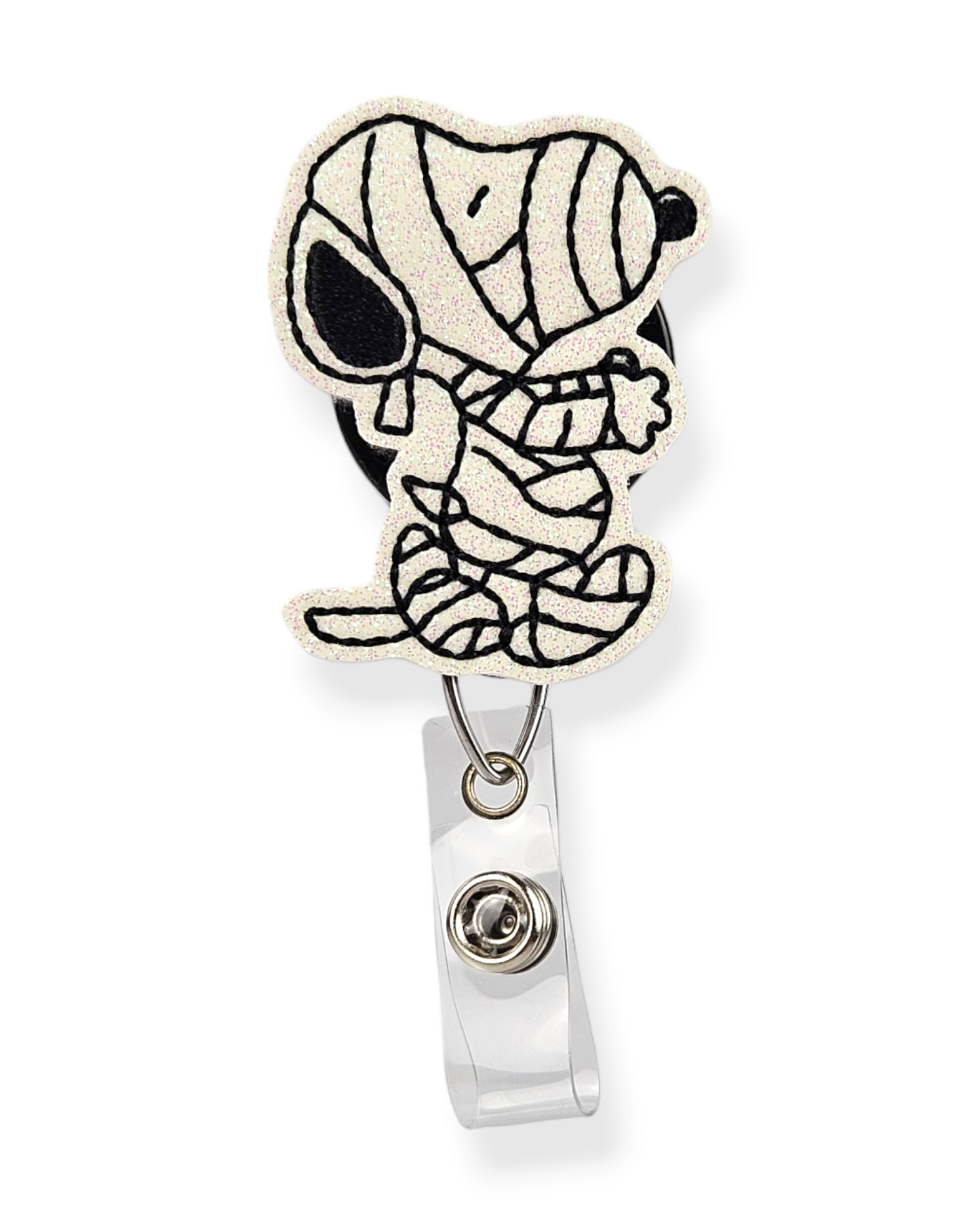 Glow in the Dark Mummy Dog Badge Pal