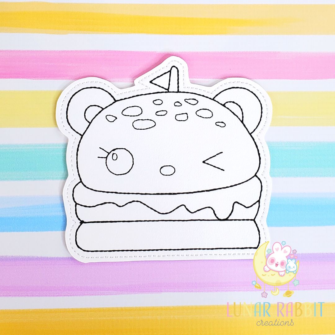 Animal Treat Bear Burger Flat Coloring Doll