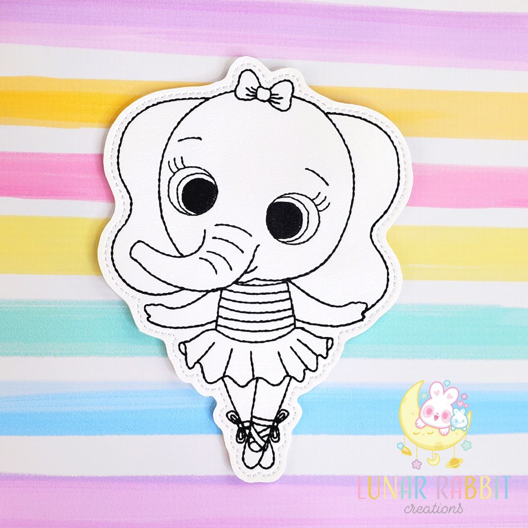 Ballerina Elephant Flat Coloring Doll