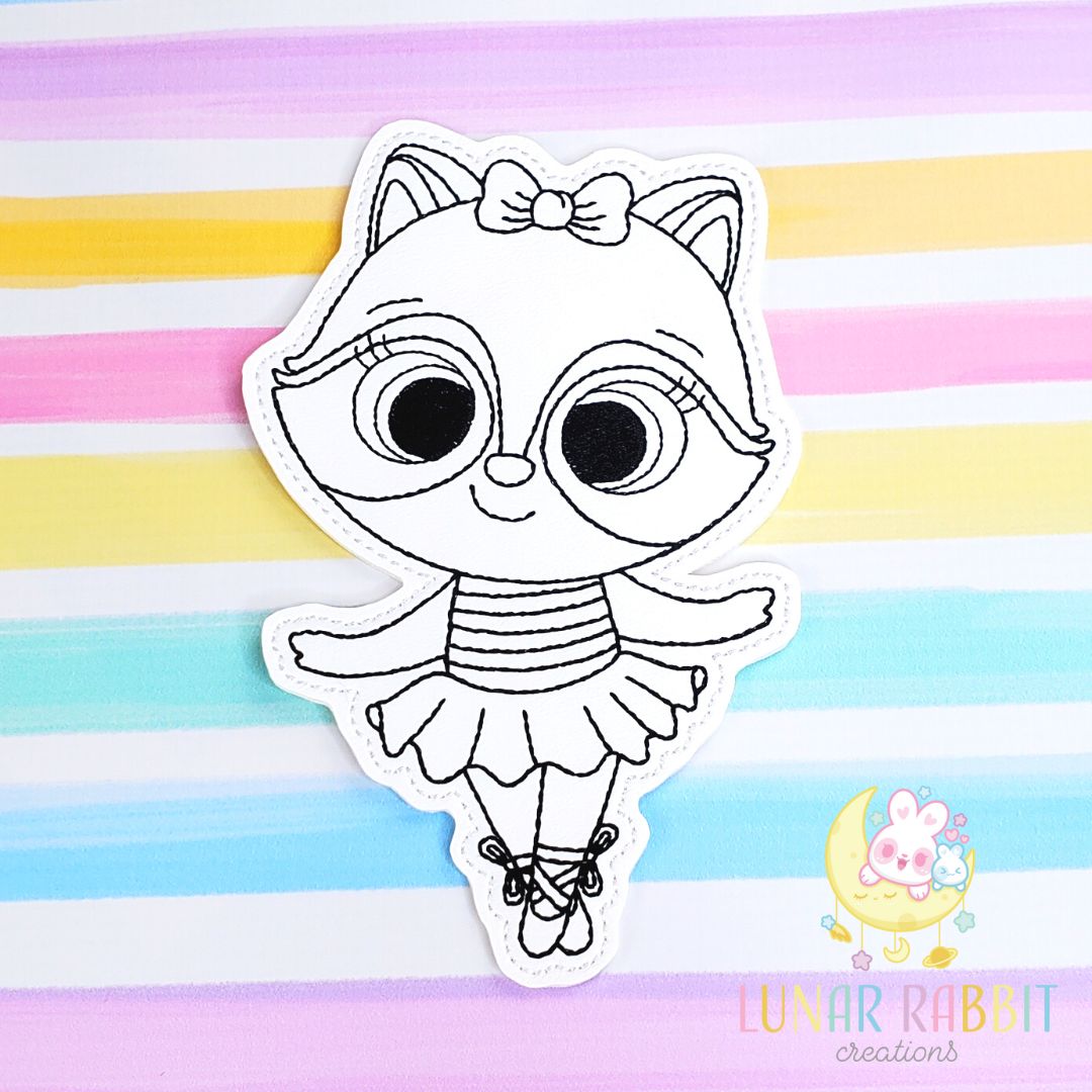 Ballerina Raccoon Flat Coloring Doll