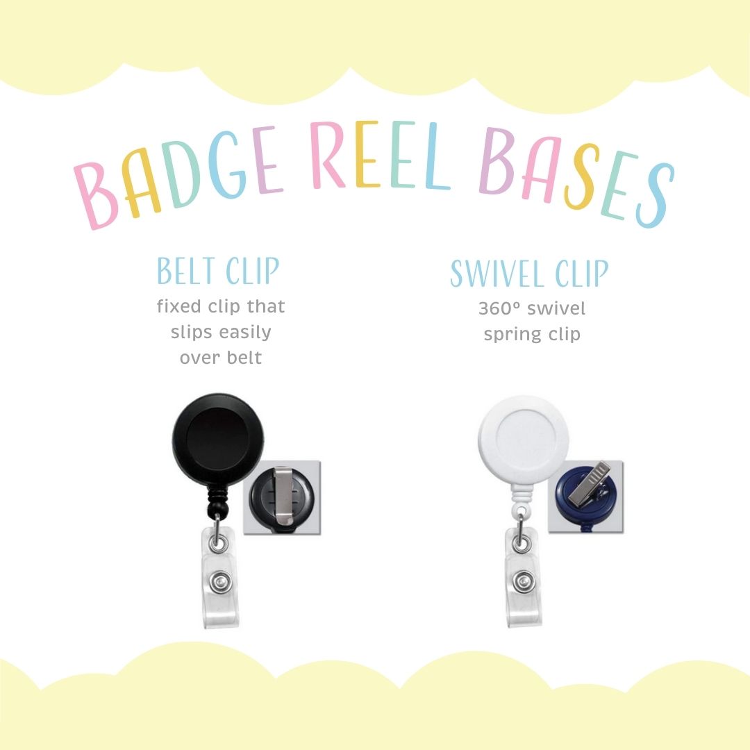 Badge Reel Base Black Swivel Clip