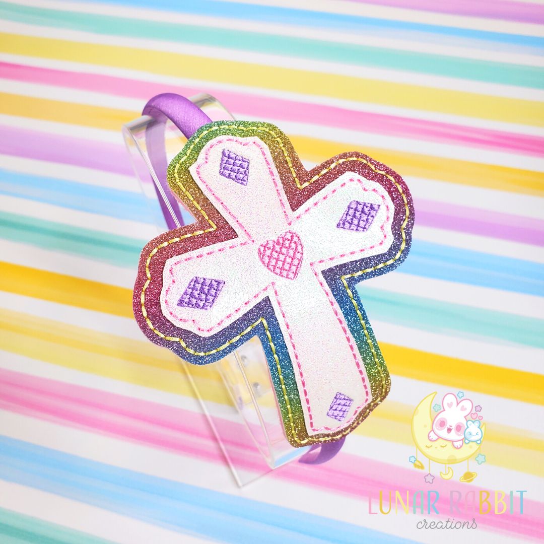 Cross Pastel Rainbow Headband Slider