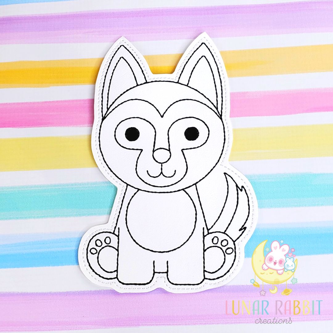 Dog Husky Flat Coloring Doll