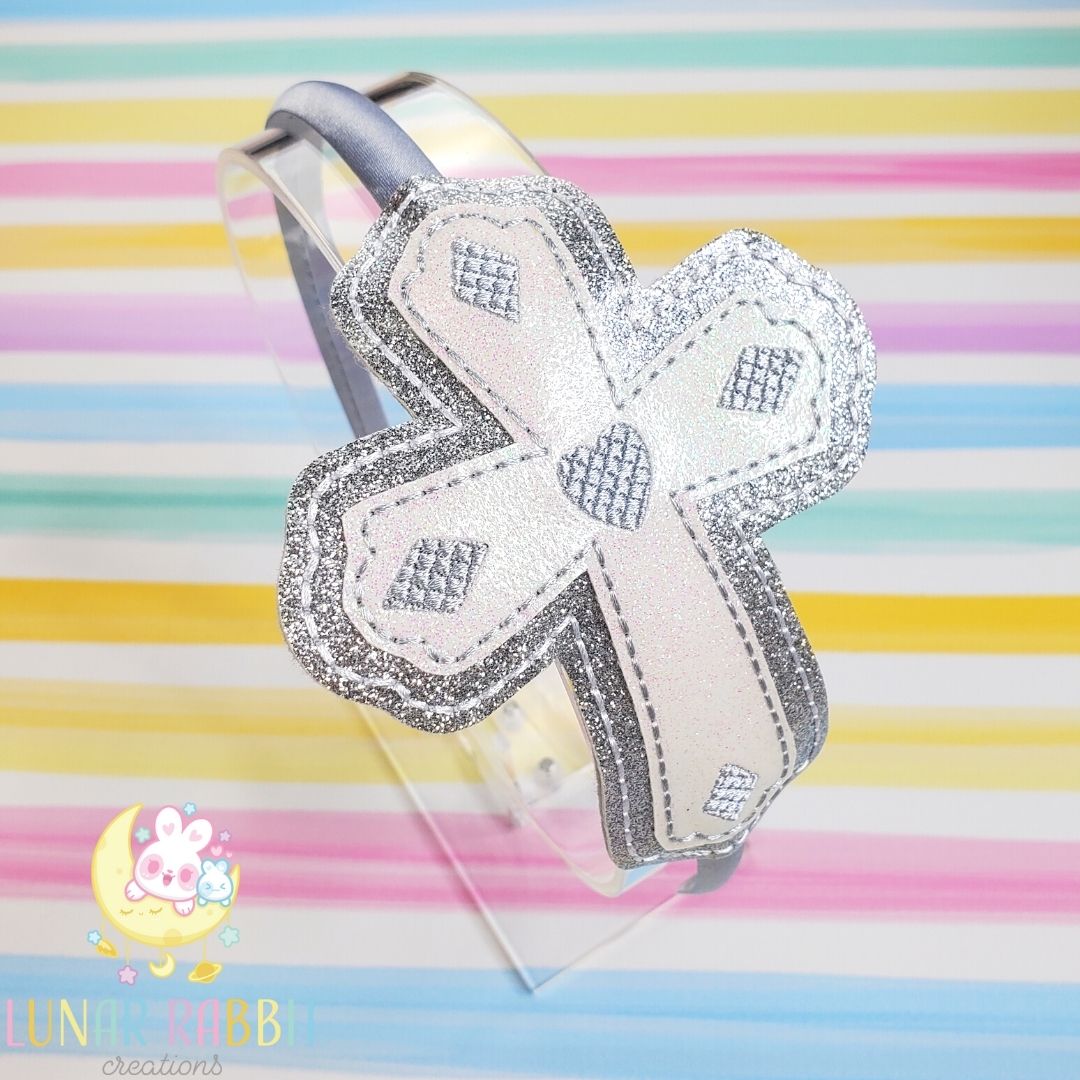 Cross Silver Headband Slider