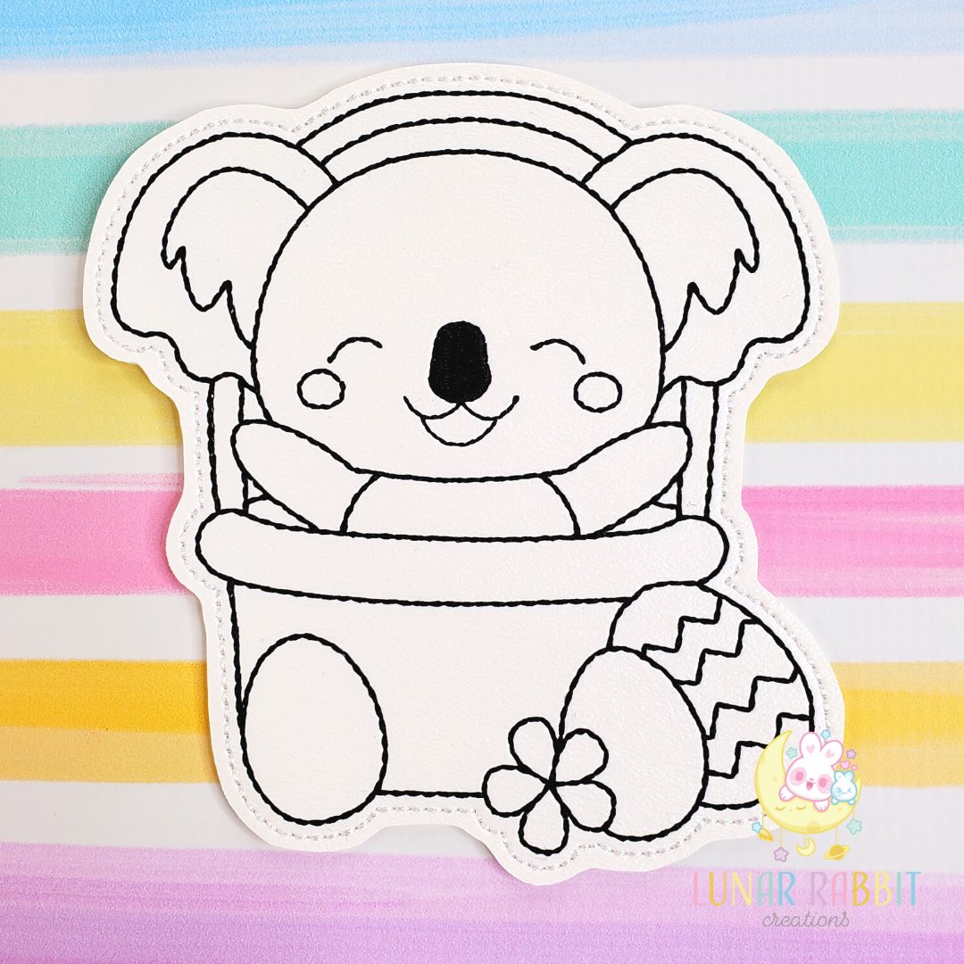 Easter Koala Basket Flat Coloring Doll