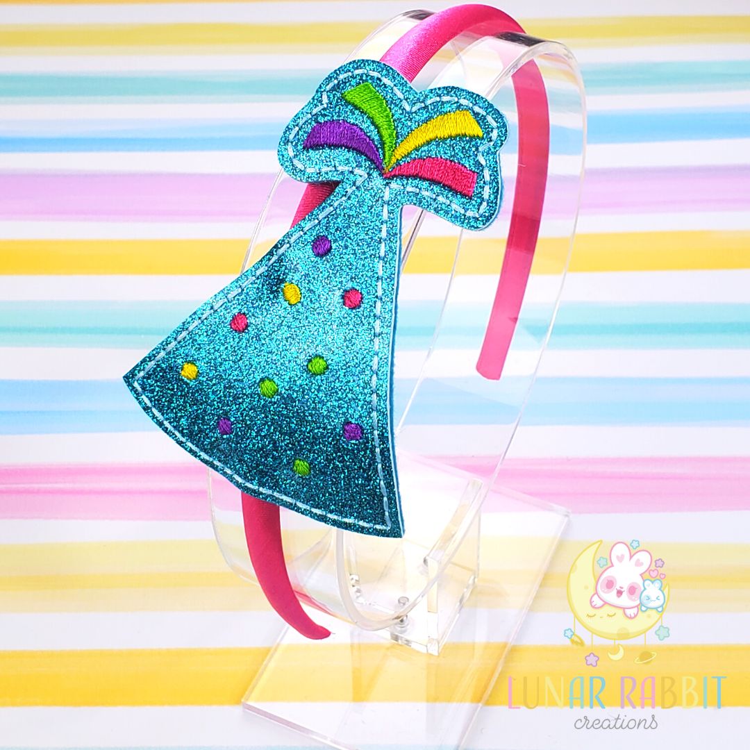 Party Hat Aqua Headband Slider