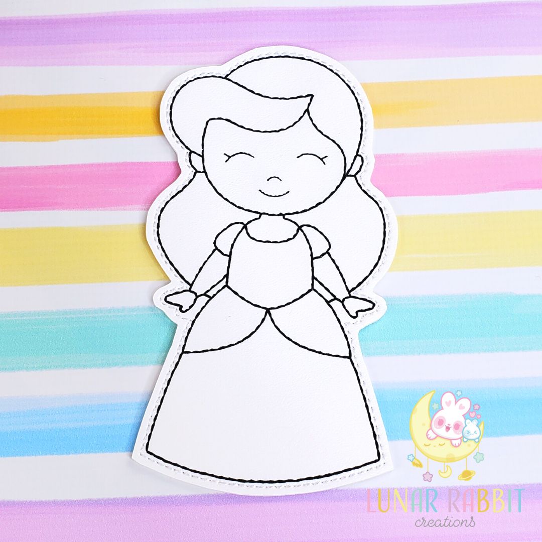 Princess Mermaid Girl Flat Coloring Doll