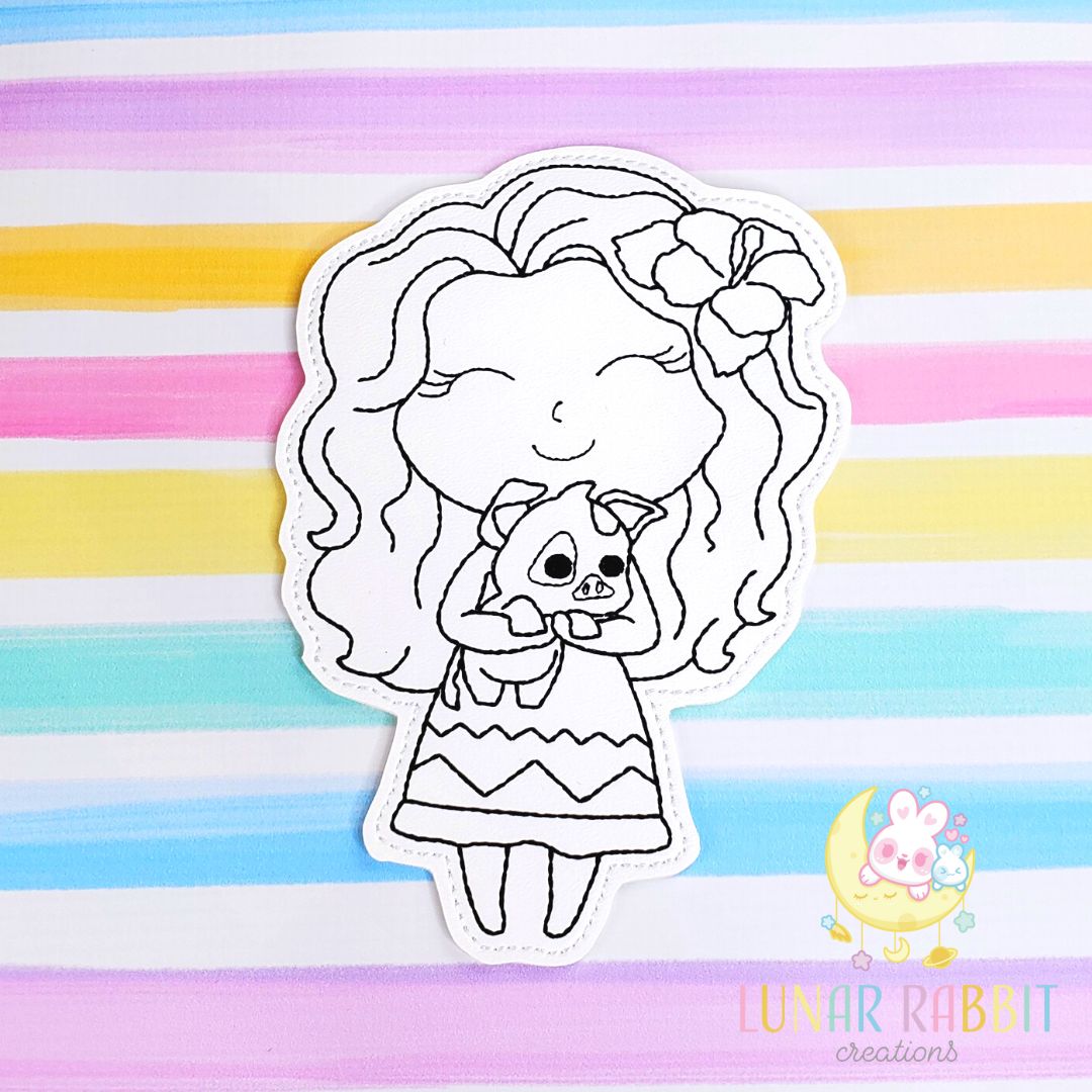 Princess Pet Island Girl Flat Coloring Doll