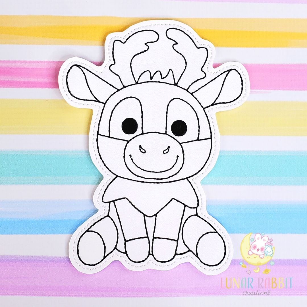 Princess Pet Reindeer Flat Coloring Doll