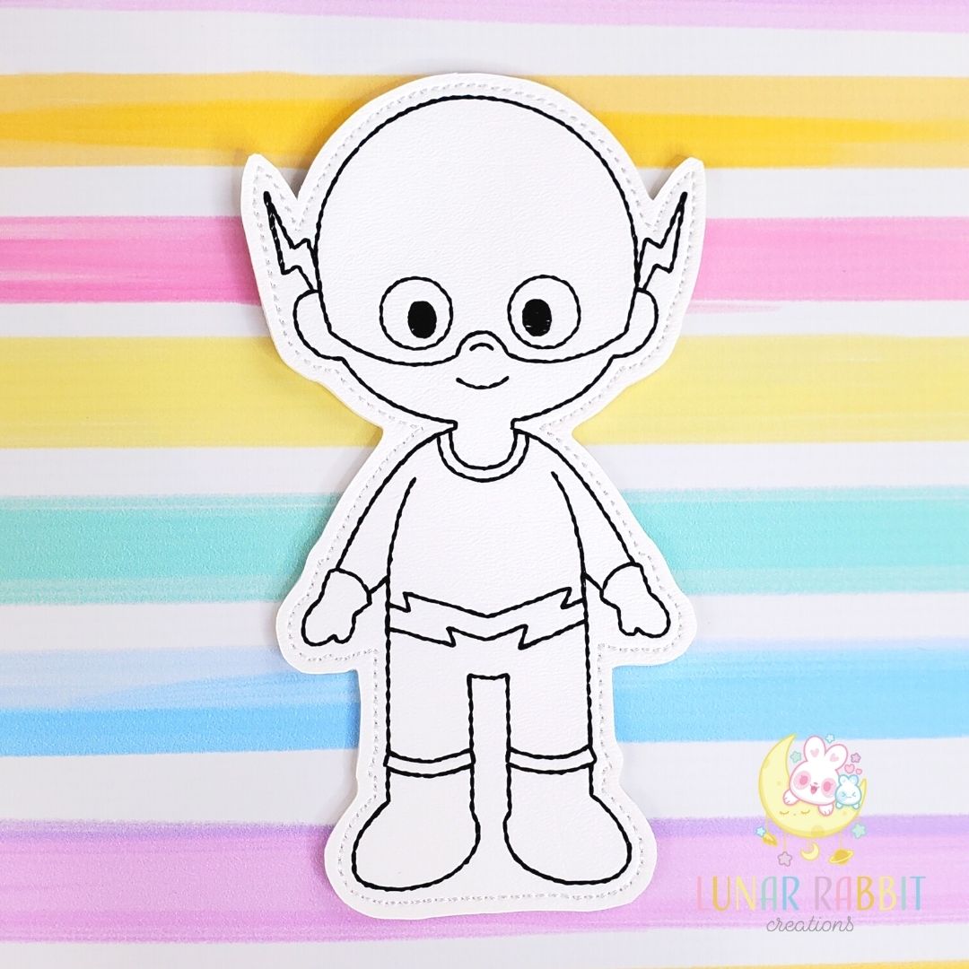 Superhero Fast Hero Flat Coloring Doll