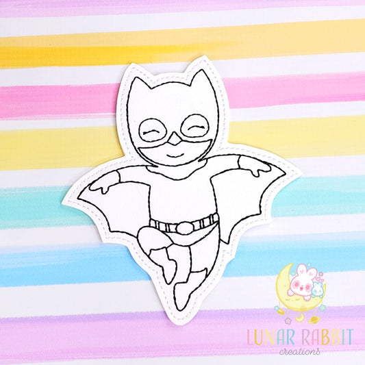 Superhero Bat Kid Gliding Flat Coloring Doll