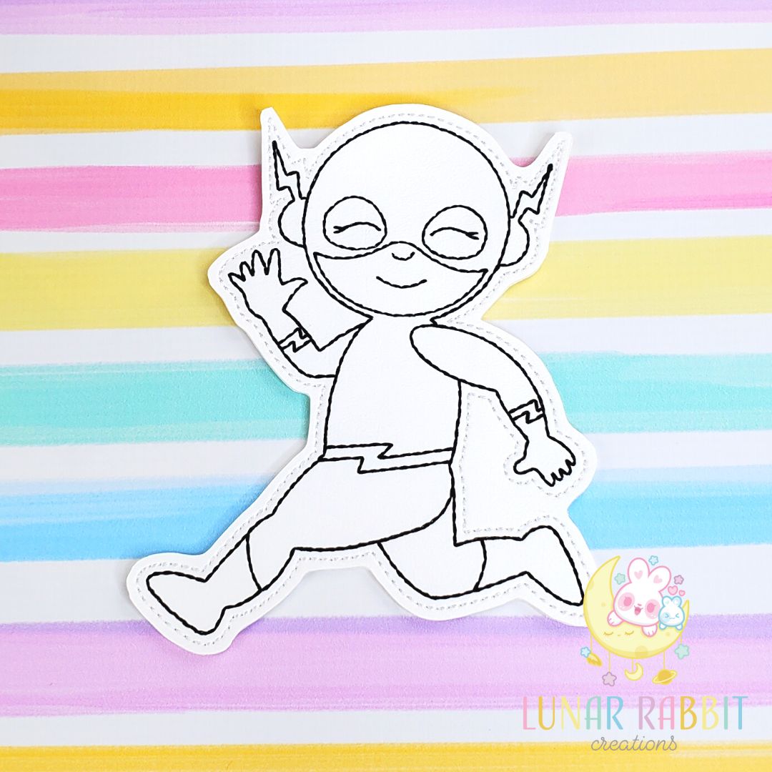 Superhero Fast Hero Running Flat Coloring Doll