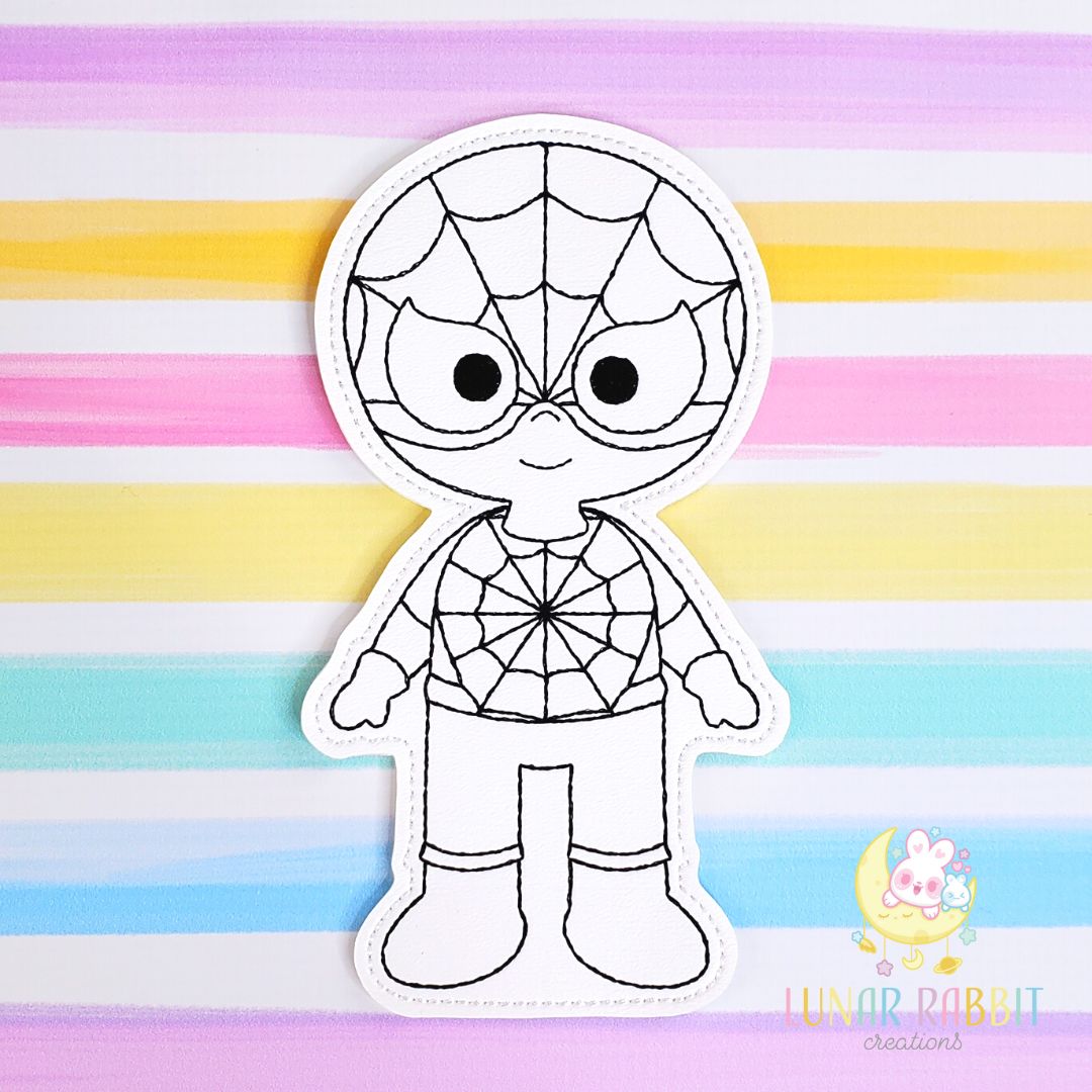Superhero Spider Kid Flat Coloring Doll