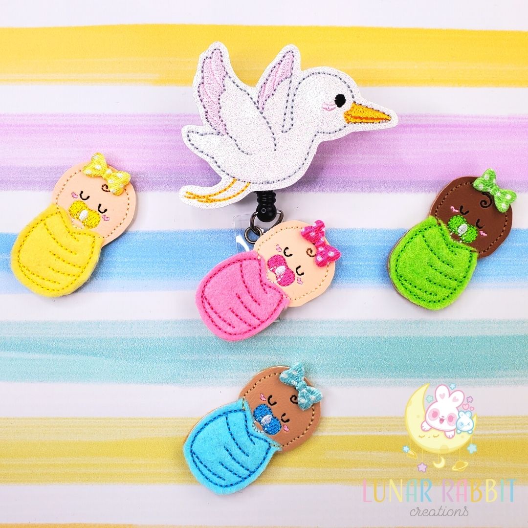 Stork Baby Badge Pal Set