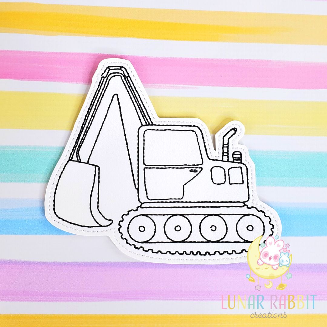 Vehicle Digger Flat Coloring Doll