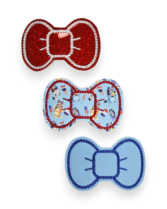 Blue Dog Patriotic Snap Clip Trio