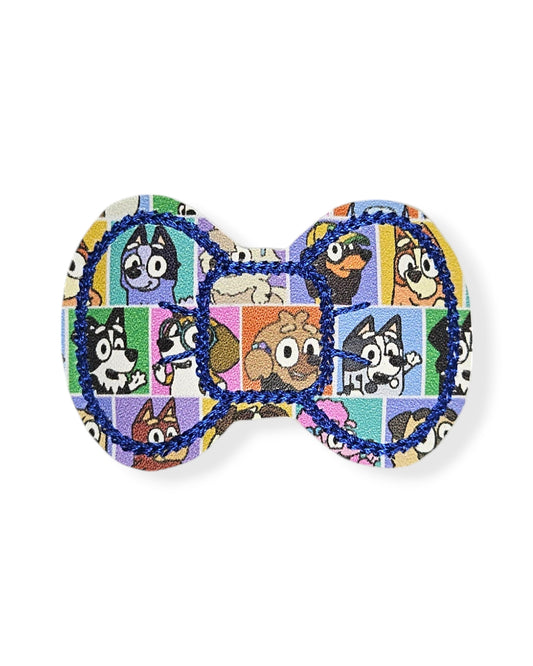 Blue Dog Portraits Bow Snap Clip