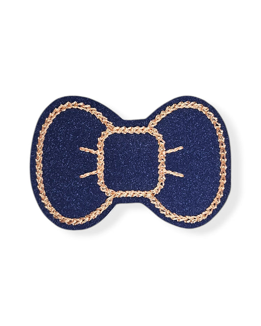 Geometric Garden Blush/Navy Bow Snap Clip