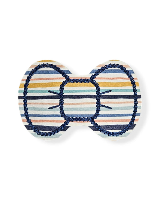 Geometric Garden Lines Bow Snap Clip