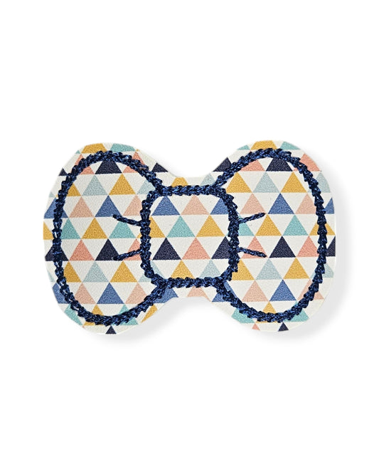 Geometric Garden Triangles Bow Snap Clip