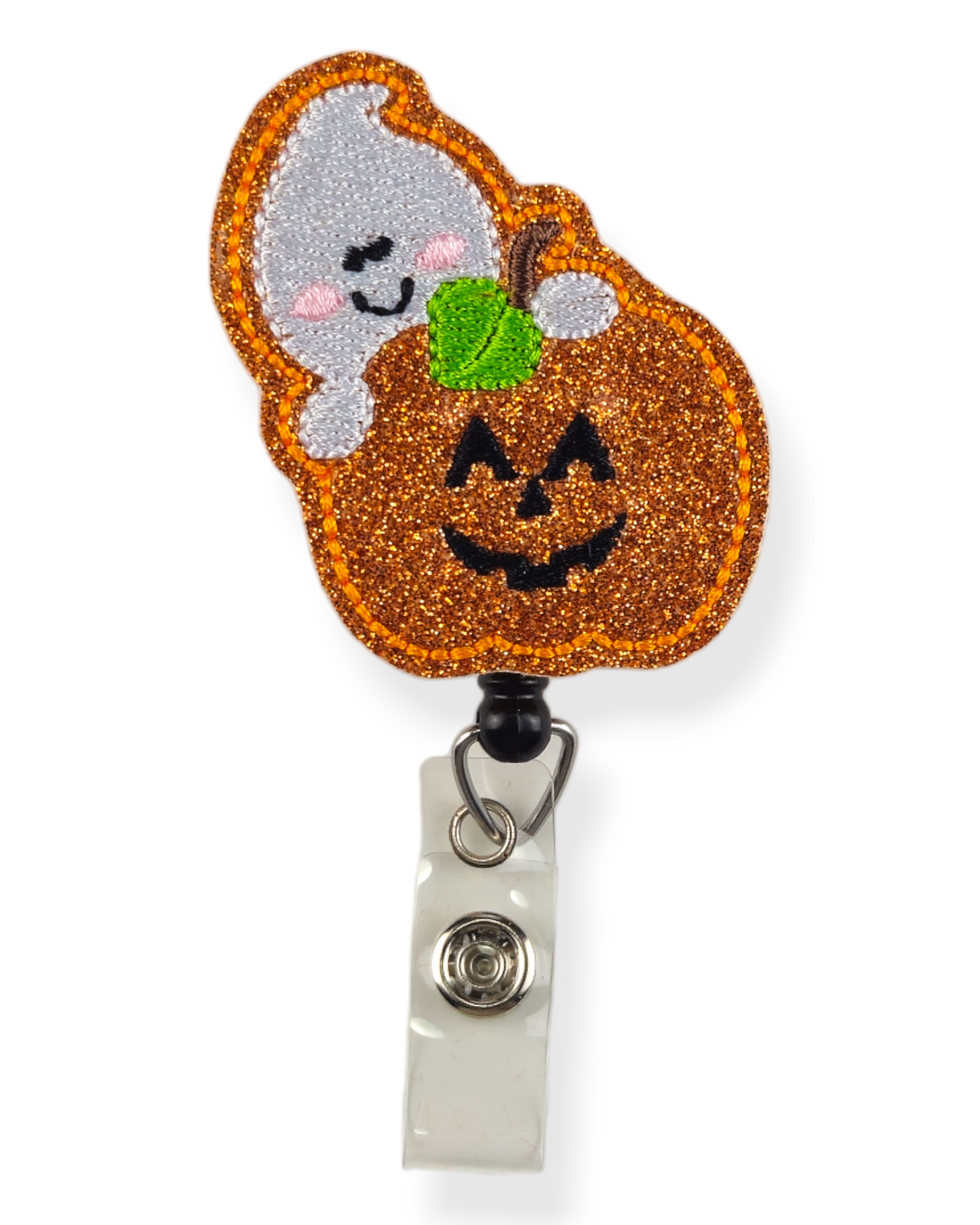 Pumpkin Ghost Badge Pal
