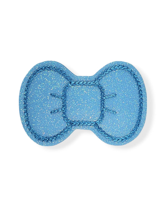 Glitter Aqua Bow Snap Clip