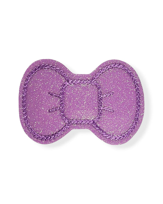 Glitter Grape Bow Snap Clip