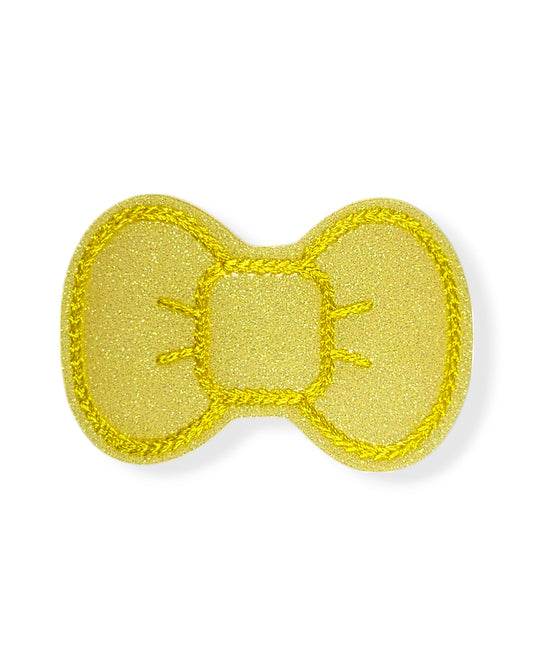 Glitter Lemon Bow Snap Clip