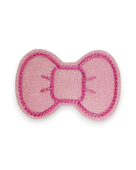 Glitter Rose Bow Snap Clip