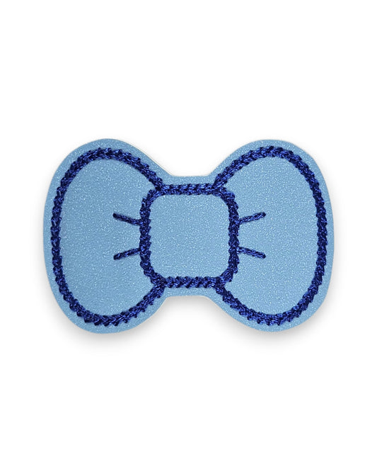 Patriotic Solid Blue Bow Snap Clip