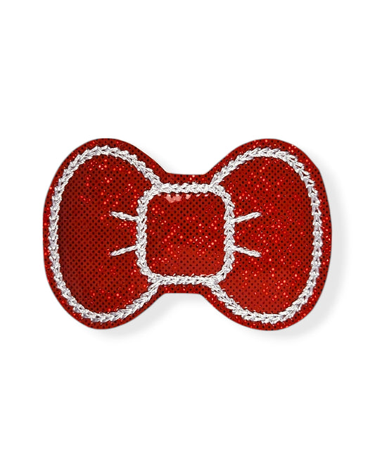 Patriotic Red/White Bow Snap Clip