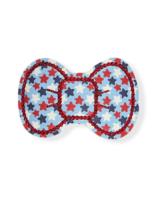 Patriotic Stars Bow Snap Clip