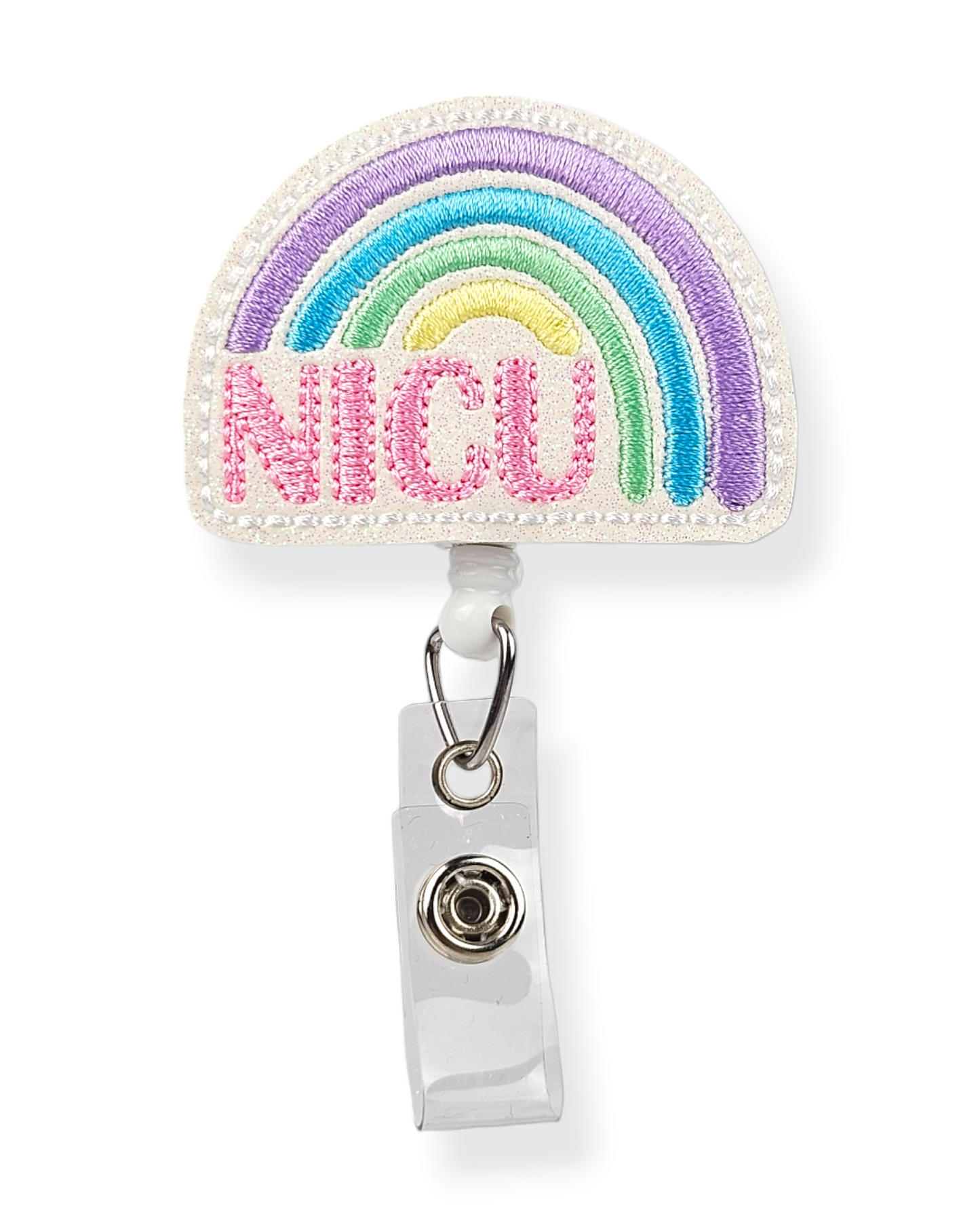Rainbow NICU Badge Pal
