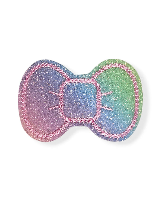 Pastel Rainbow Bow Snap Clip