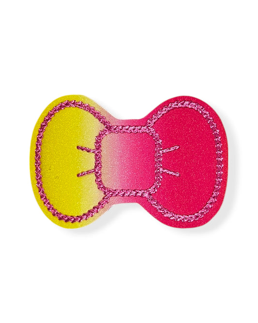 Pink Lemonade Bow Snap Clip
