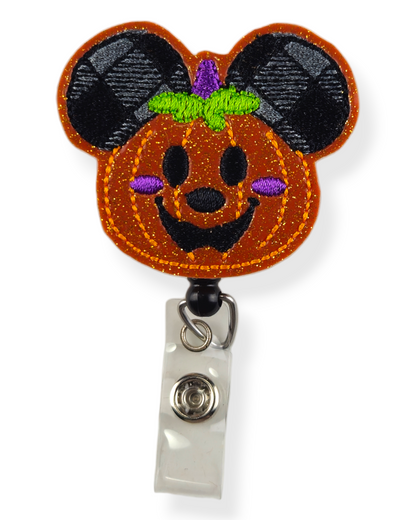 Pumpkin Mouse Boy Checkered Badge Pal