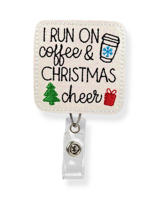 Run on Coffee and Xmas Cheer Badge Pal