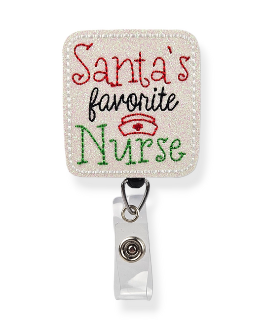 Santas Fav Nurse Badge Pal