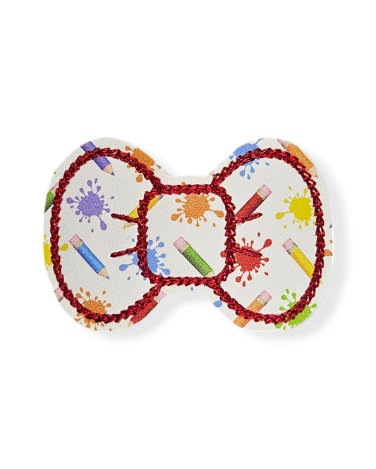 School Art Icons Red Bow Snap Clip