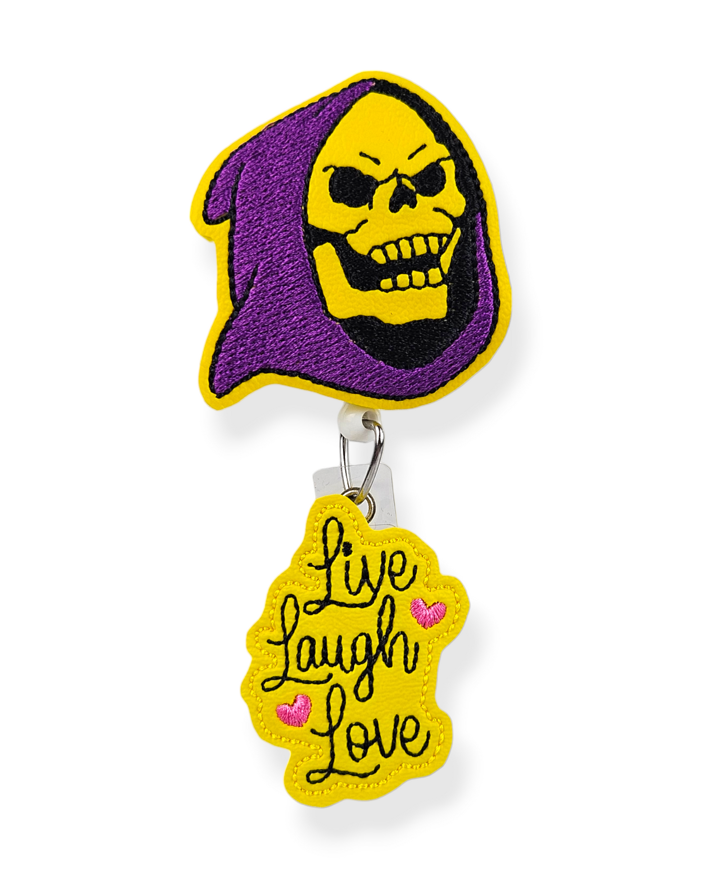 Evil Skeleton Live Laugh Love Badge Pal Set