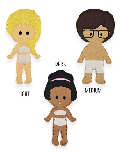 Matt Felt Dress Up Doll - Doll Only