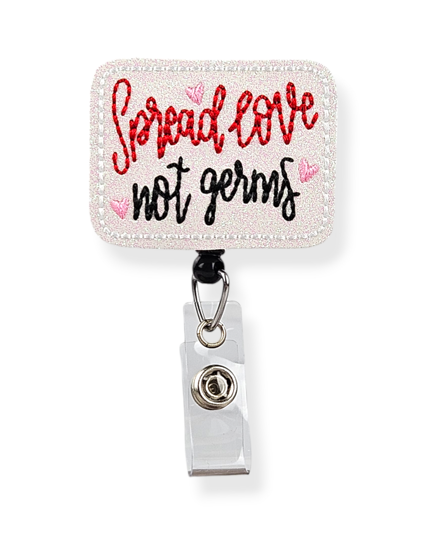 Spread Love Not Germs Badge Pal