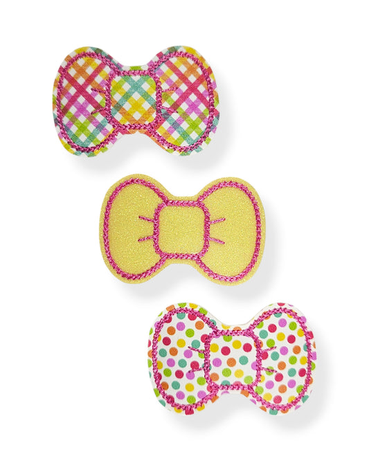 Summer Gingham Snap Clip Trio