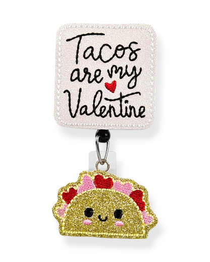 Tacos Are My Valentine Badge Pal Set