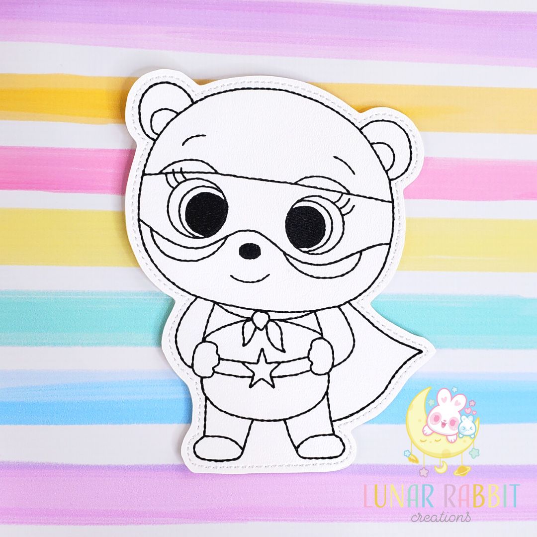 Animal Hero Panda Flat Coloring Doll