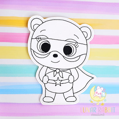 Animal Hero Panda Flat Coloring Doll