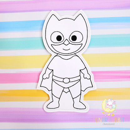 Superhero Bat Kid Flat Coloring Doll